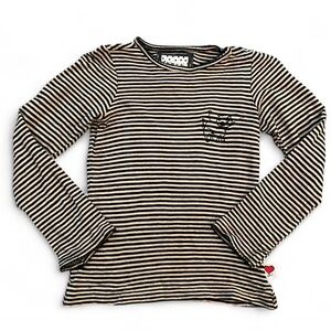 Mim-Pi Black and White Striped Long Sleeve Girls Shirt Size 3yr